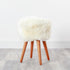 Native Home Lifestyle Natural Sheepskin Wood Stool - Woodstain